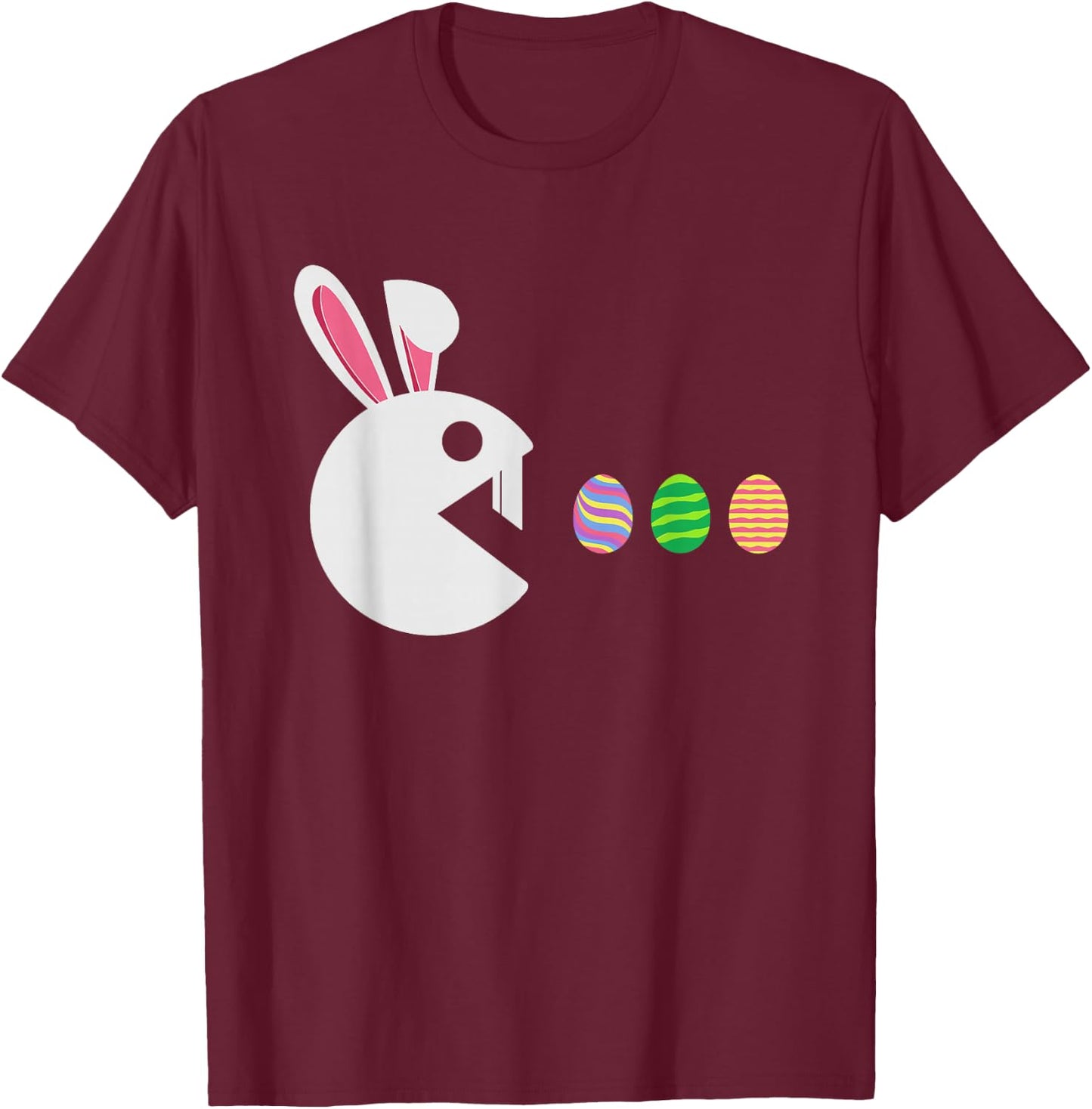 Bunny Happy Easter Egg Hunting Video Game Gamer Boys Kids T-Shirt - T-Shirt | Maroon