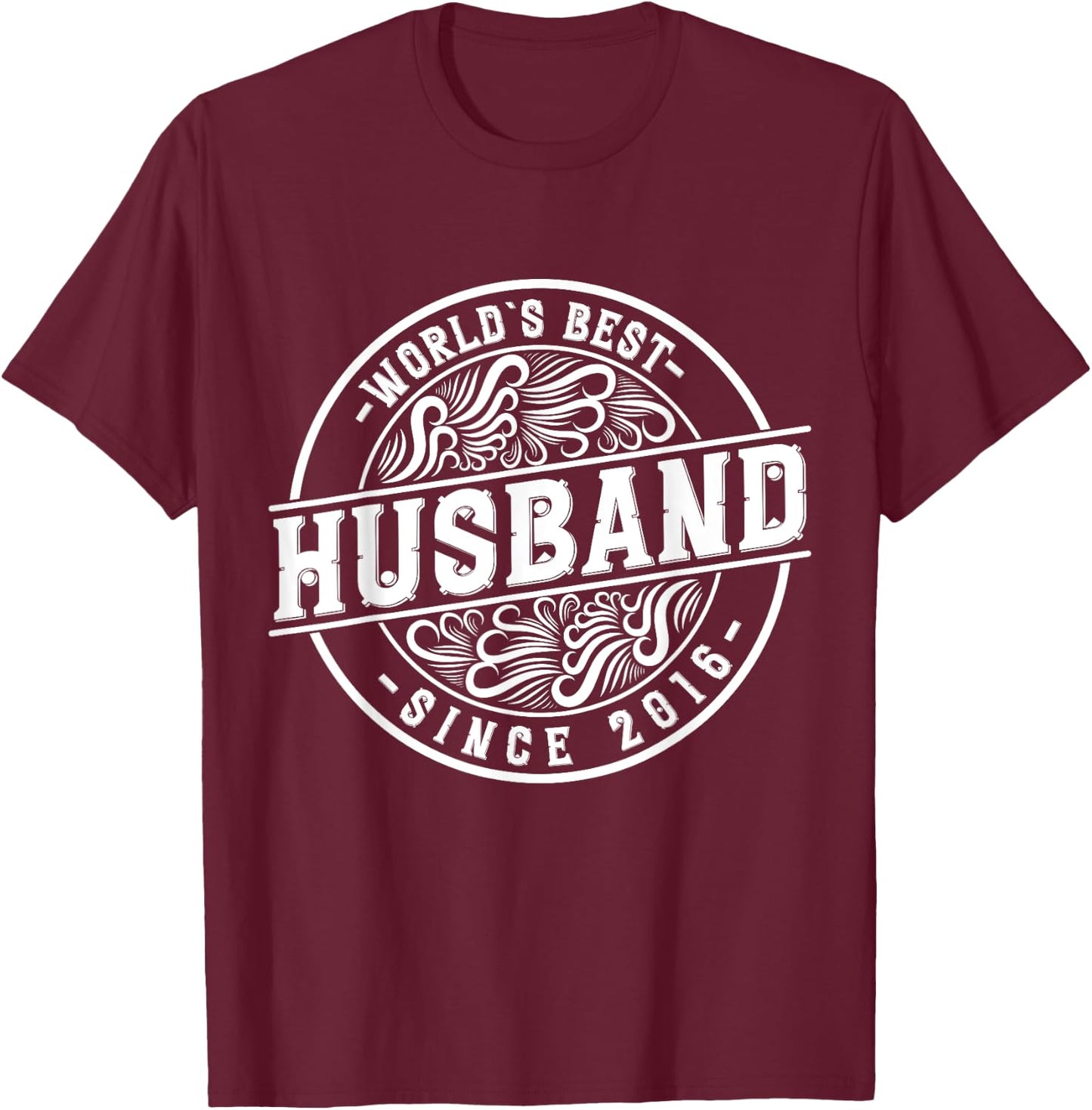 World´s Best Husband Since 2016 9th Wedding day anniversary T-Shirt - T-Shirt | Maroon