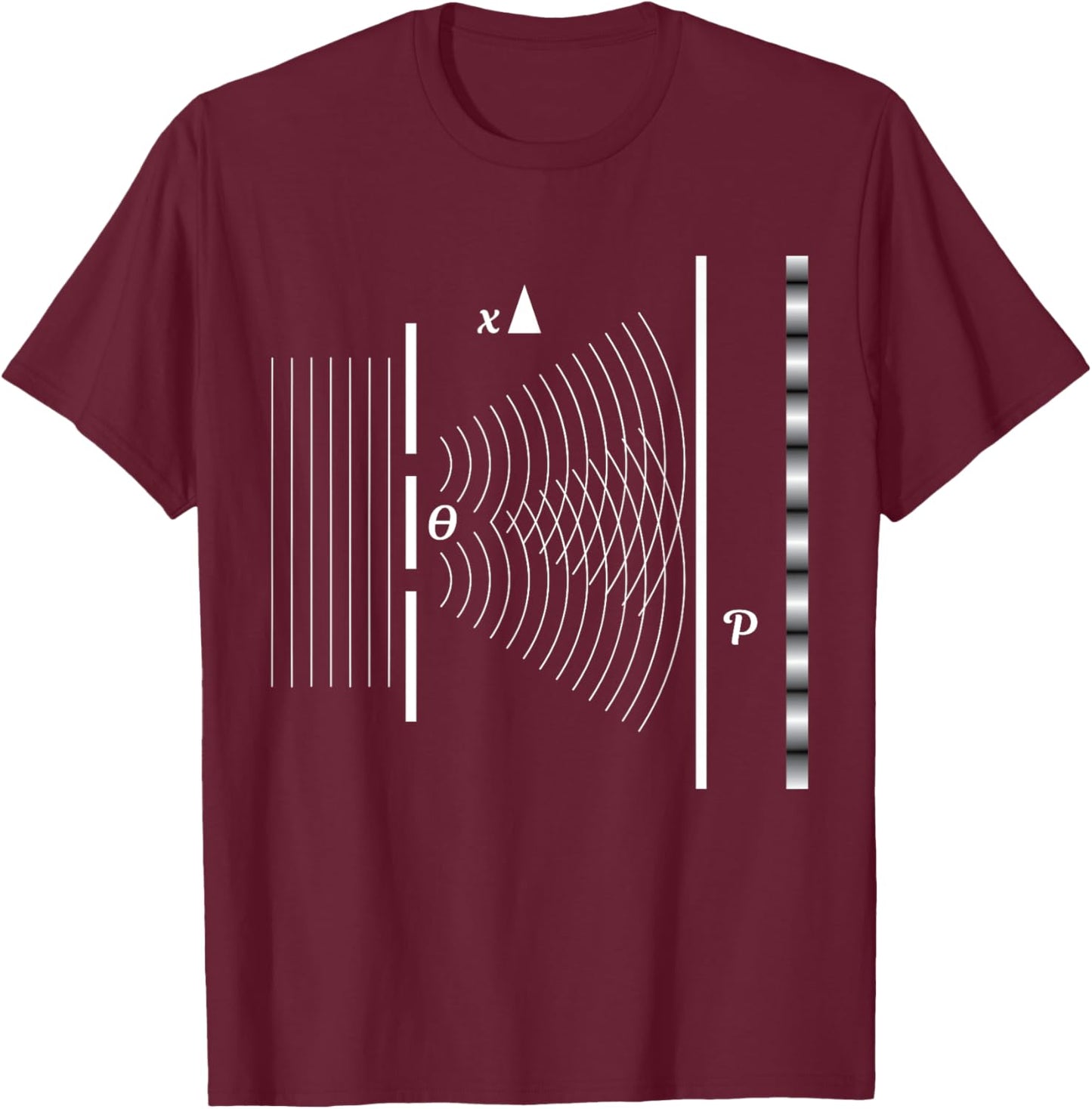 Quantenmechanik und Quanten Physik Geschenkidden Double Split Experiment Physics - Black, Small T-Shirt - T-Shirt | Maroon