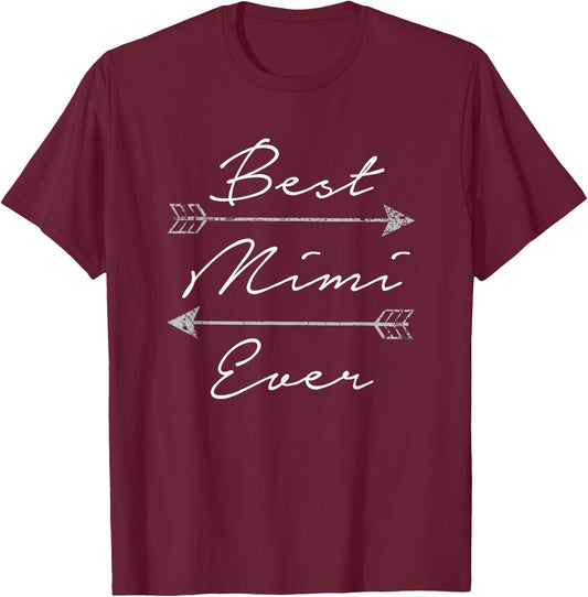 Best Mimi Ever Shirt Tribal Arrows Mother's Day Gift T-Shirt - T-Shirt | Maroon