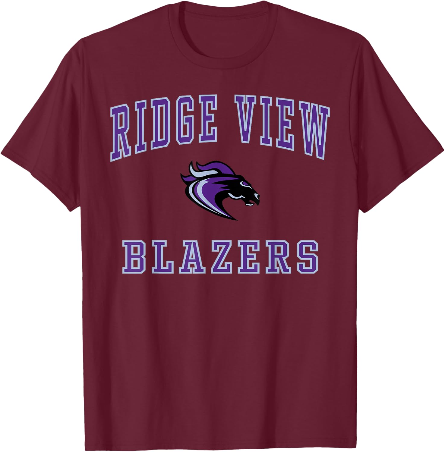 Ridge View High School Blazers C1 T-Shirt - T-Shirt | Maroon