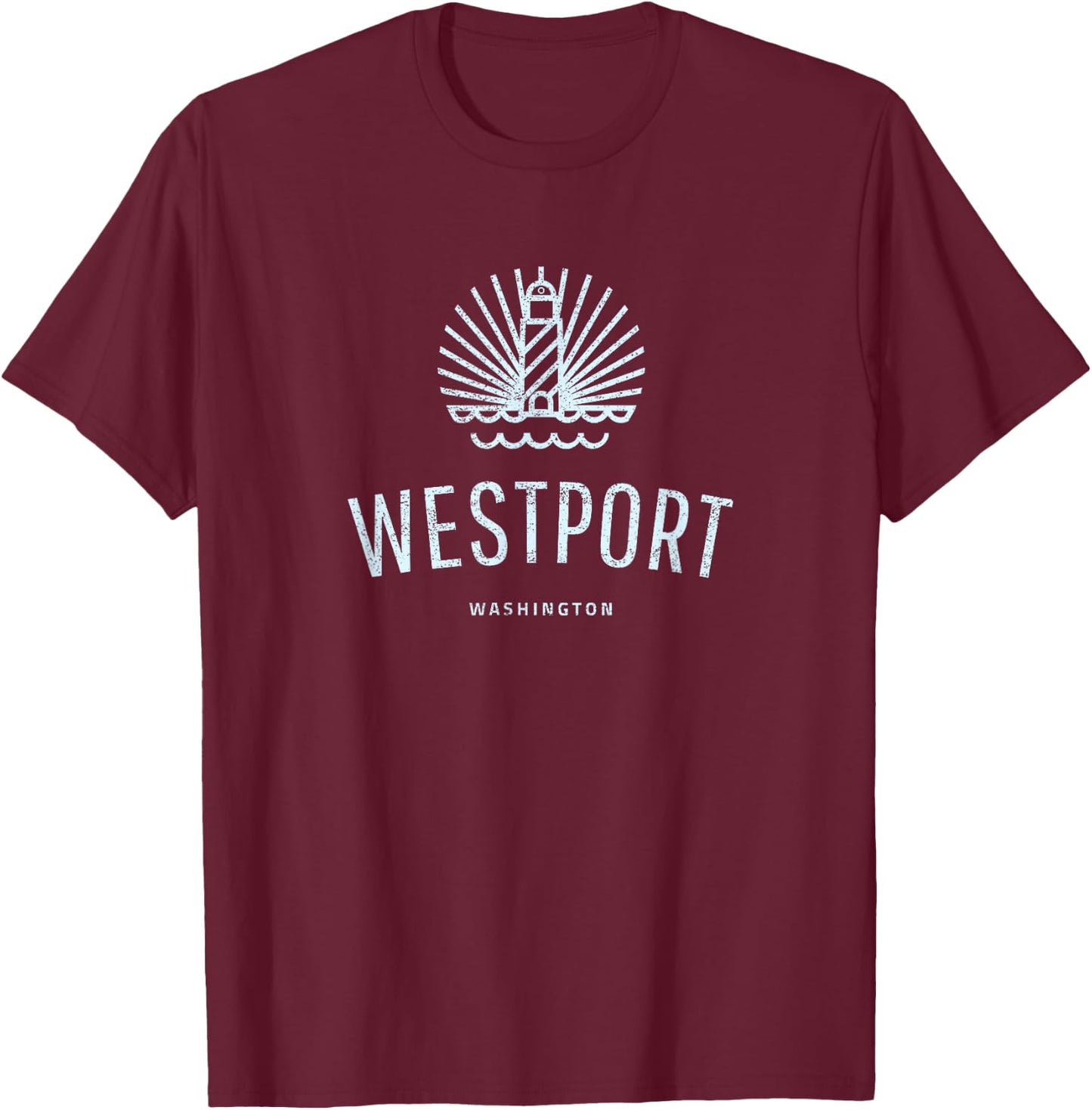 Westport Washington Lighthouse Coast souvenir, Gift T-Shirt - T-Shirt | Maroon