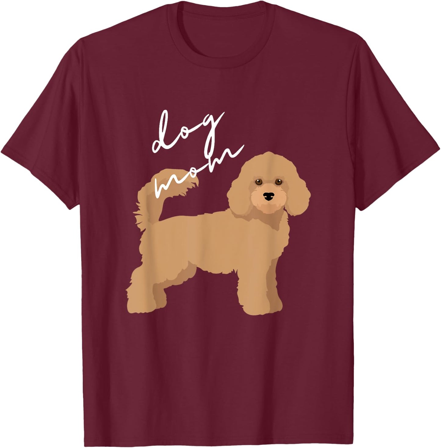 Apricot Poodle Dog Mom Women Girls Kids T-Shirt - T-Shirt | Maroon
