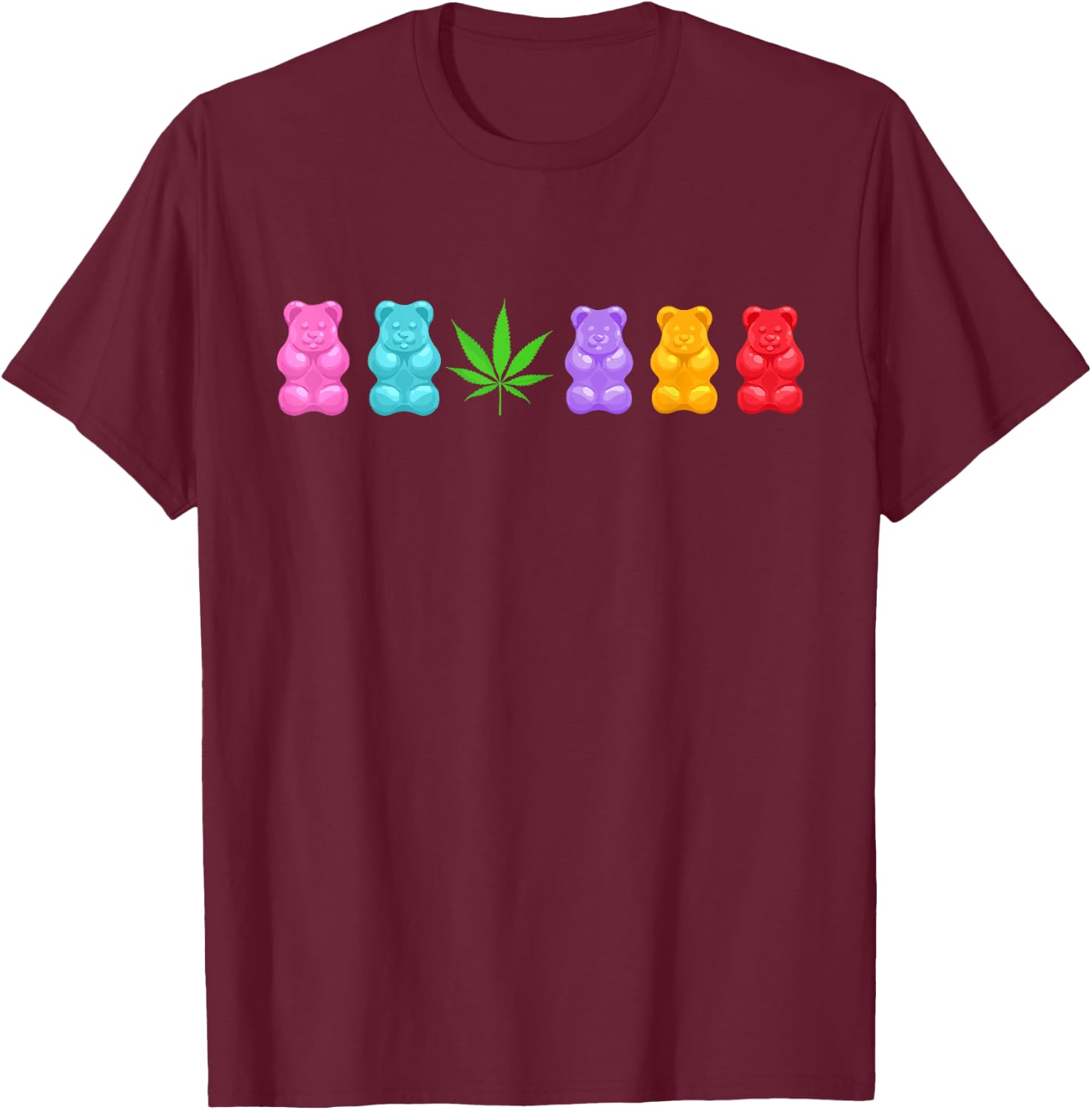 CBD Gummy | Marijuana Weed Yummy T-Shirt - T-Shirt | Maroon
