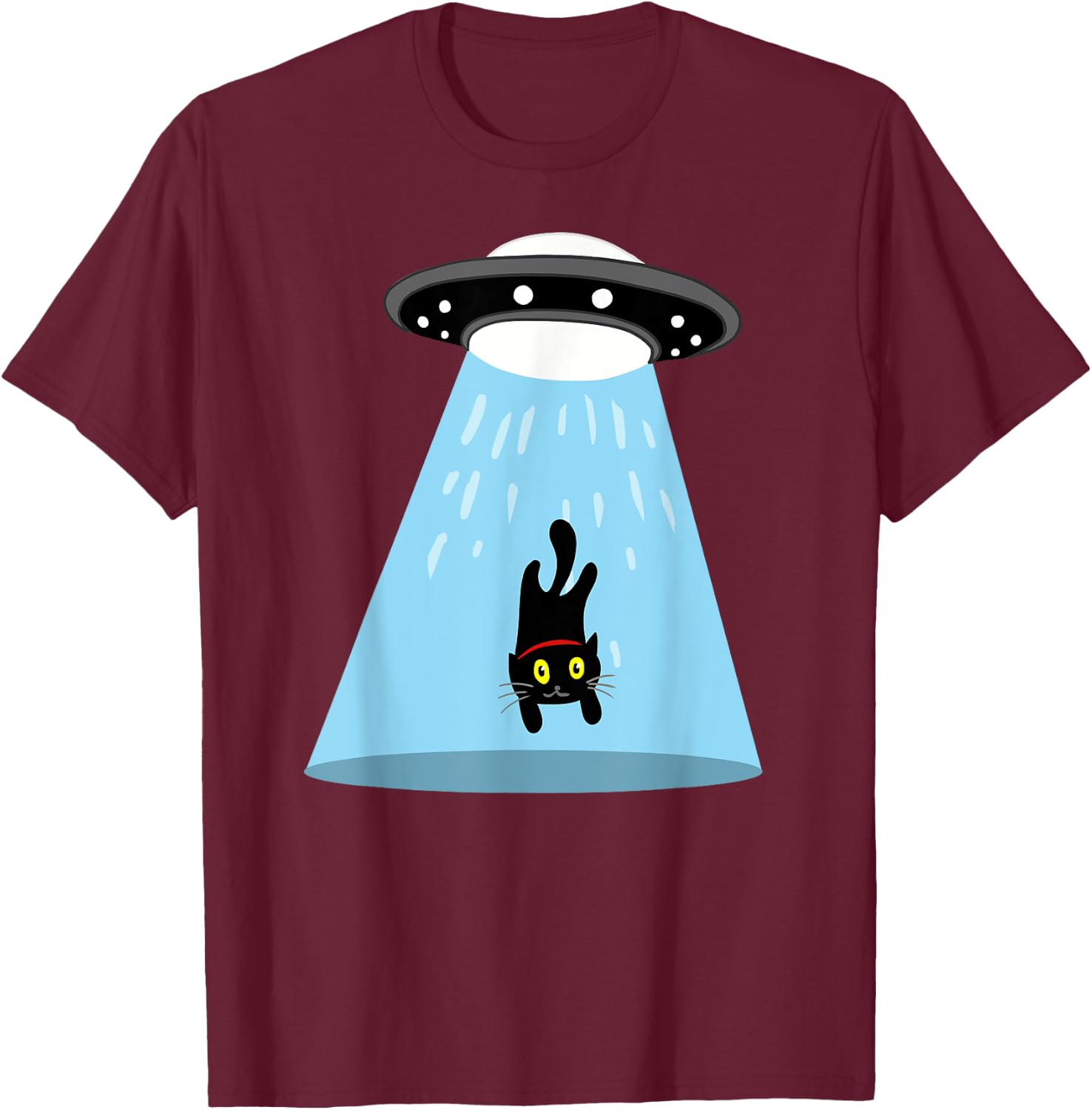 Alien cat abduction Women Kids T-Shirt - T-Shirt | Maroon