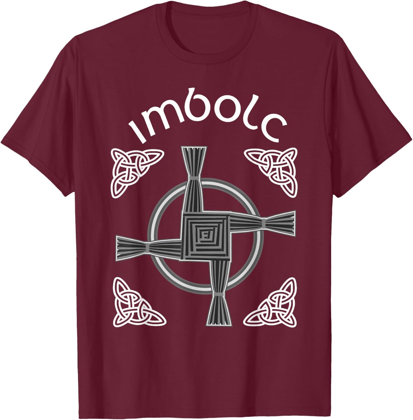 Imbolc Celtic St Brigids Cross Irish Gaelic Christian T-Shirt - T-Shirt | Maroon