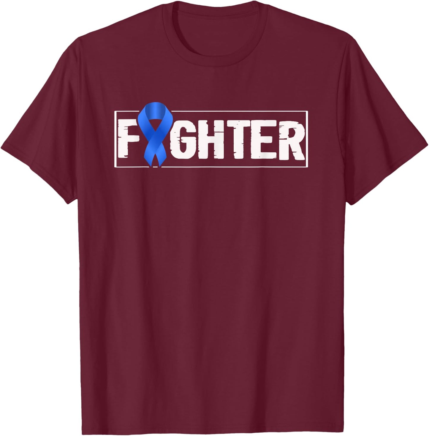 Child Abuse Prevention Month Fighter Awareness Blue Ribbon T-Shirt - T-Shirt | Maroon