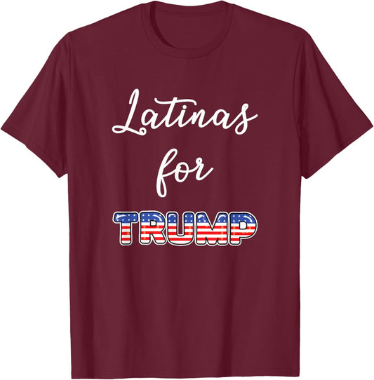 Latinas For Trump 2020 Election President Hispanic GOP Vote T-Shirt - T-Shirt | Maroon
