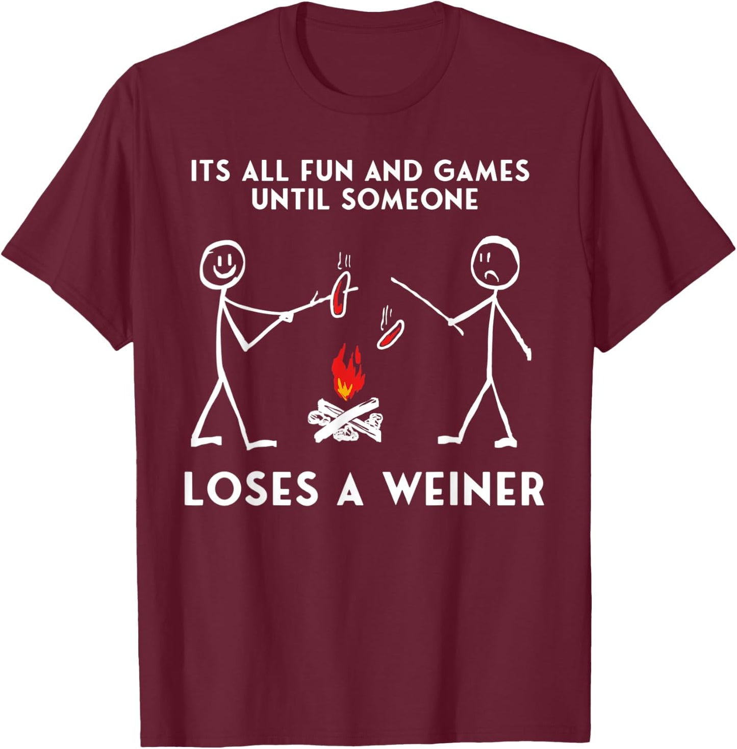 Funny Camping Mountains Outdoor Campfire Men Women Gift T-Shirt - T-Shirt | Maroon