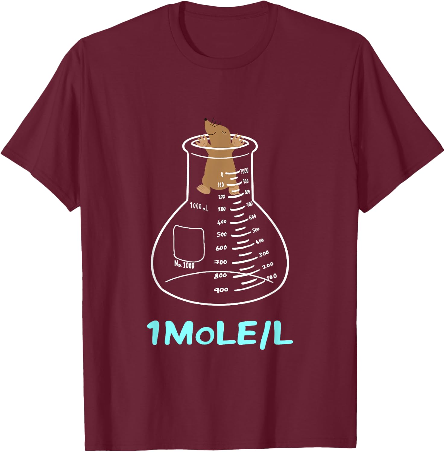 Elements Scientist periodic Table Student Funny 1 Mole/L T-Shirt - T-Shirt | Maroon