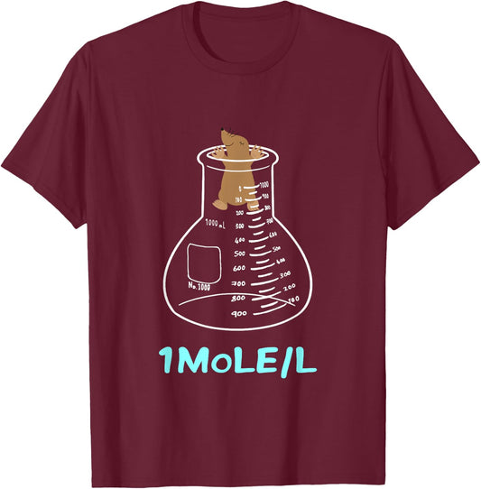 Elements Scientist periodic Table Student Funny 1 Mole/L T-Shirt - T-Shirt | Maroon