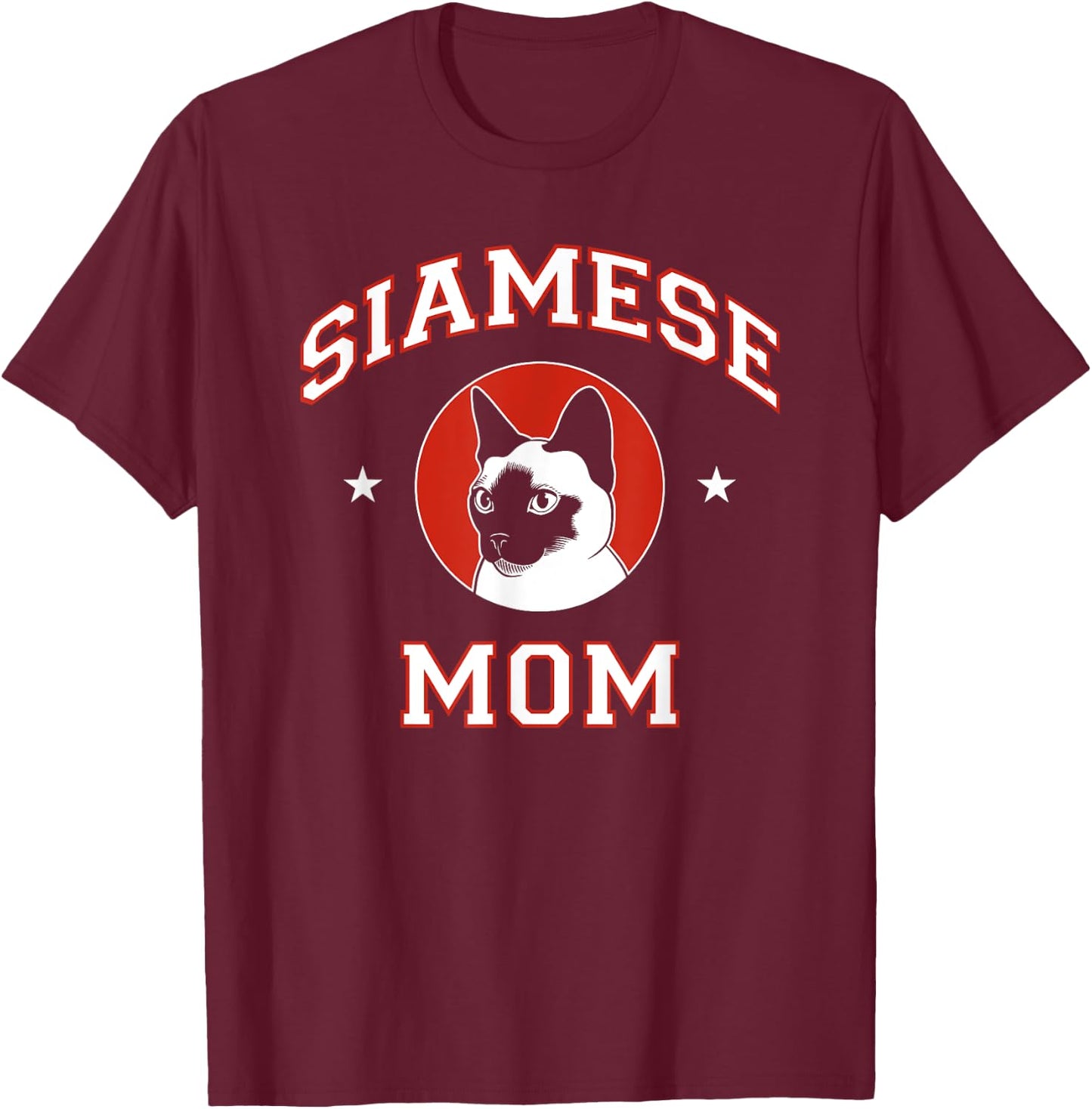 Siamese Cat Mom T-Shirt - T-Shirt | Maroon