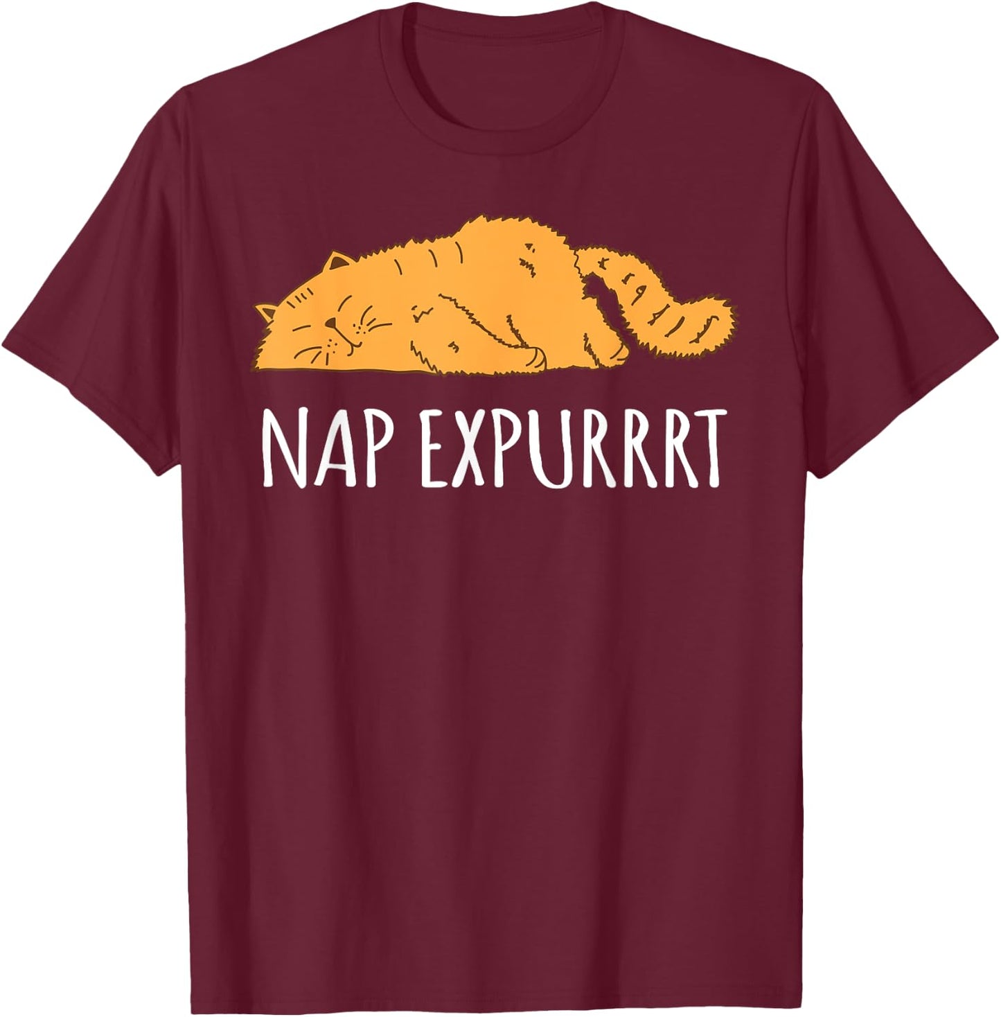 Funny Lazy Cat Nap Time - Nap Queen Or King Gift T-Shirt - T-Shirt | Maroon