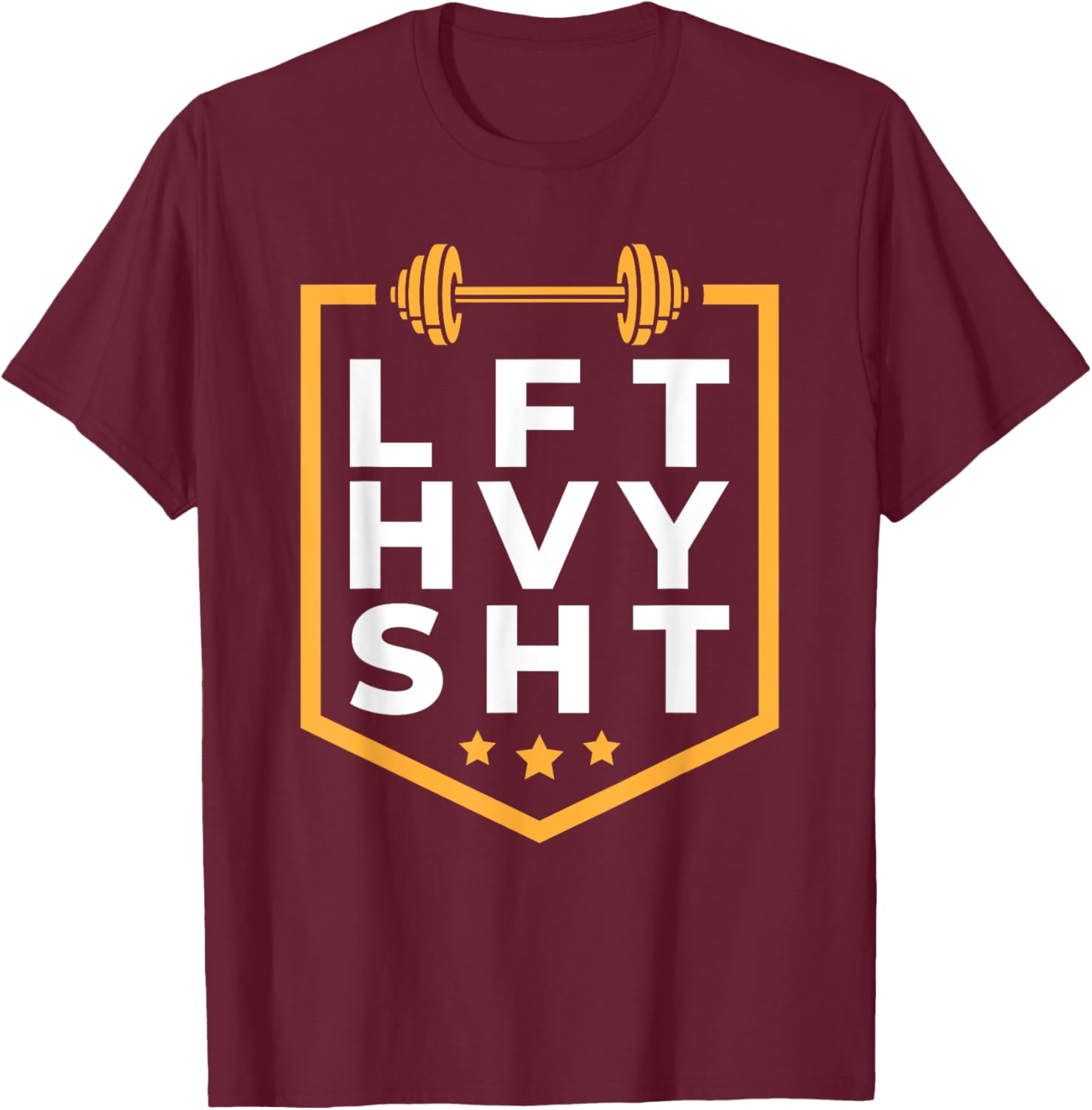 Funny Lift Heavy Shit Barbell Weightlifting T-Shirt - T-Shirt | Maroon