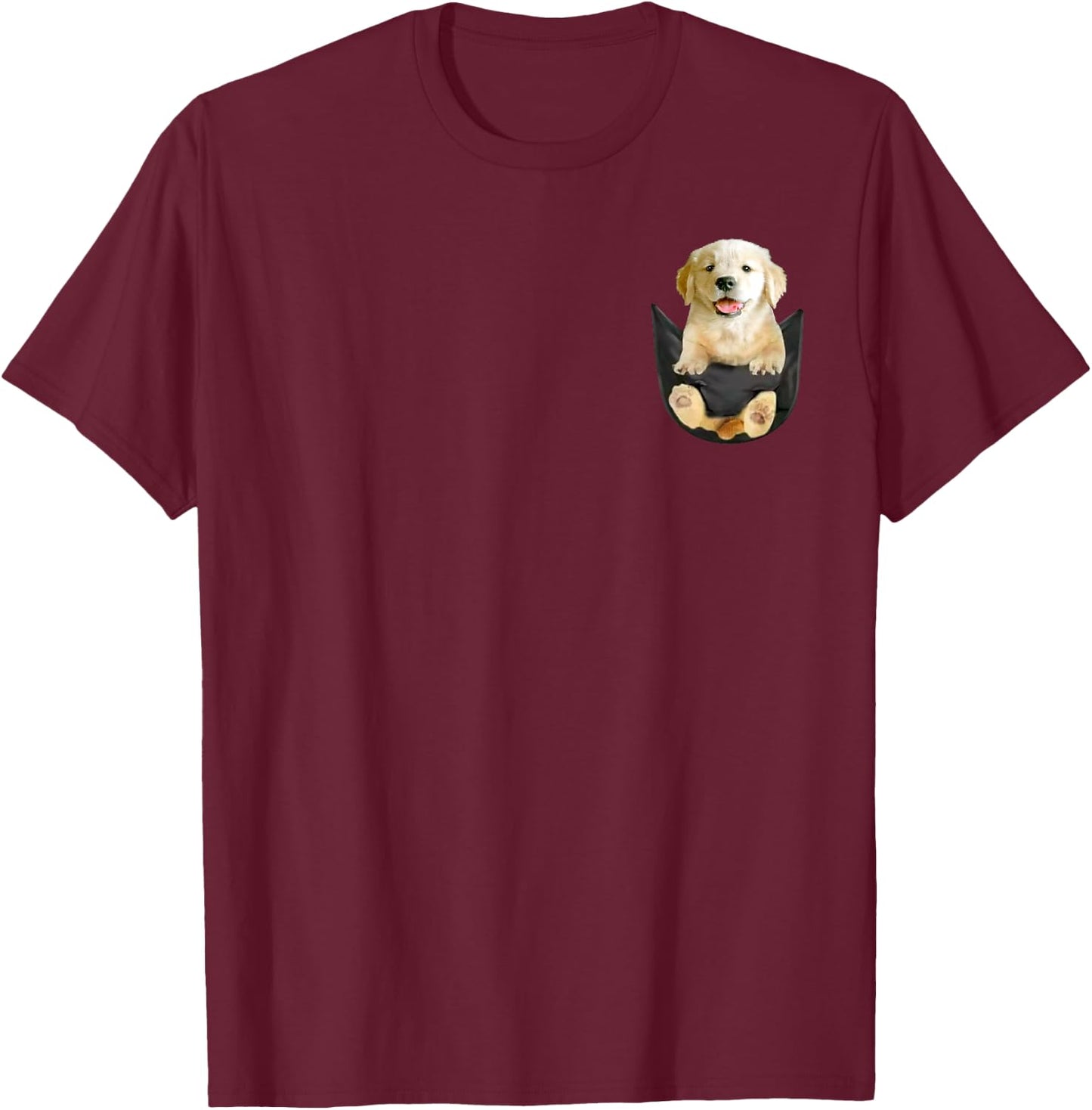 Funny Yellow Lab In Pocket Labrador Retriever T-Shirt - T-Shirt | Maroon