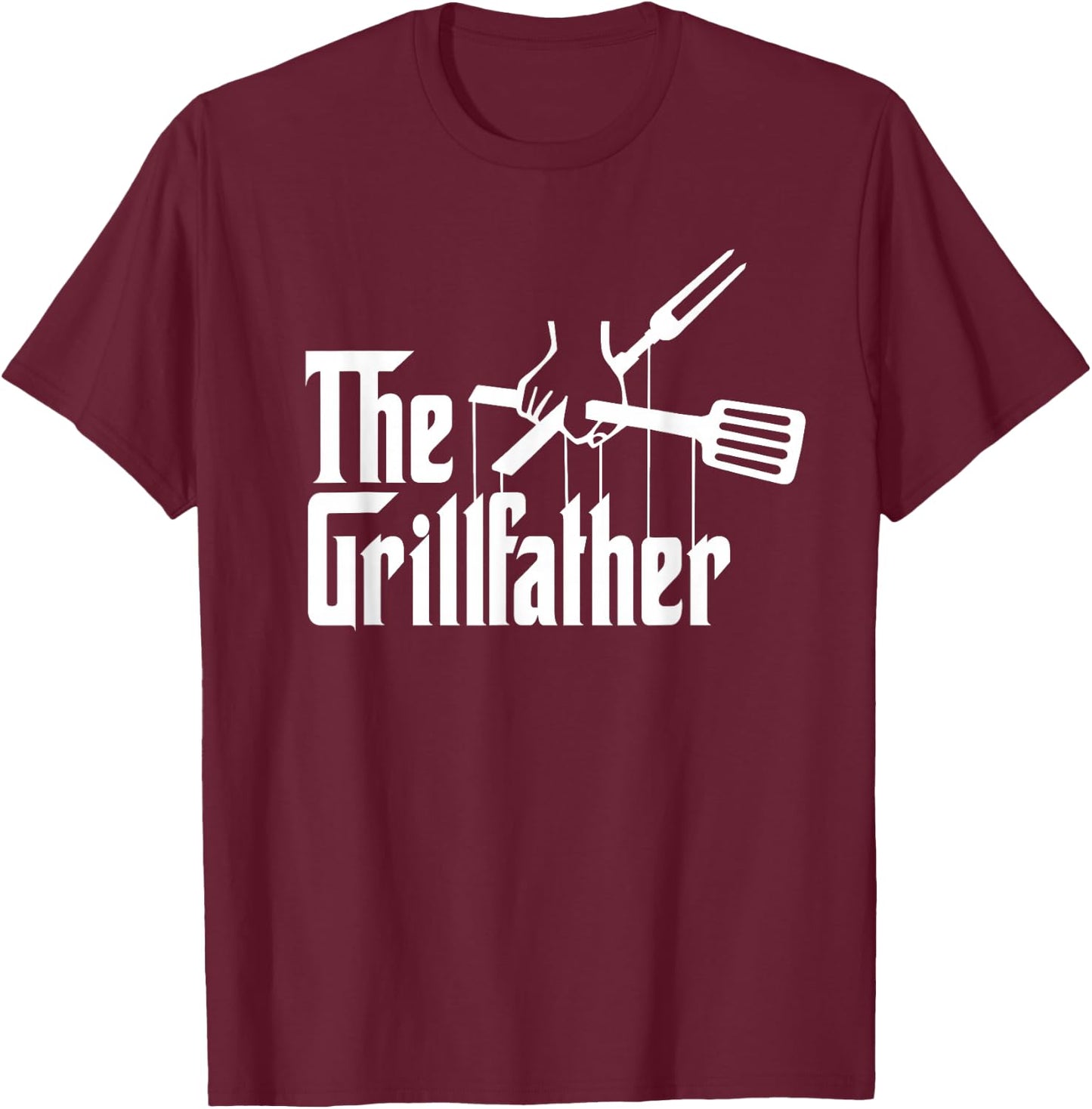 The Grillfather BBQ Grill & Smoker | Barbecue Chef T-Shirt - T-Shirt | Maroon