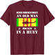 Never Underestimate Old Man Who Flew In Huey Vietnam Veteran T-Shirt - T-Shirt | Maroon