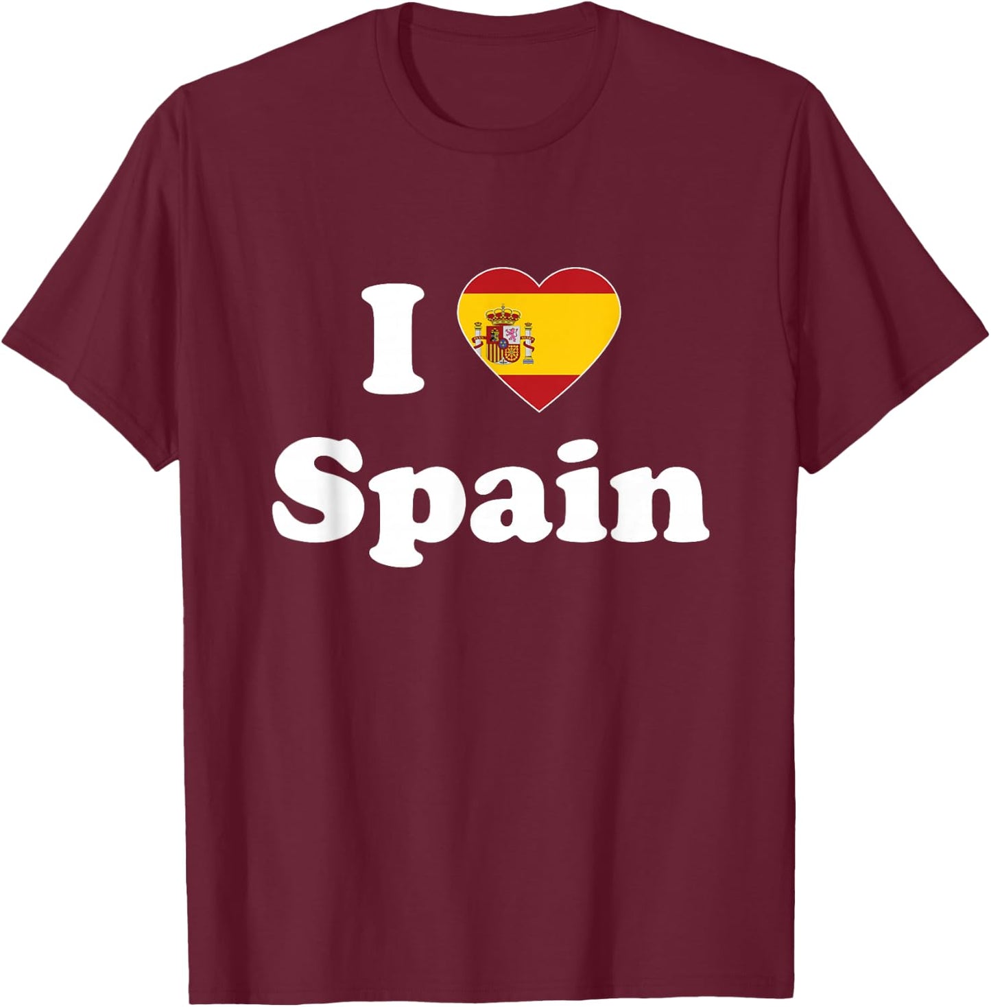 I Love Spain I Heart Spain Spanish T-Shirt - T-Shirt | Maroon