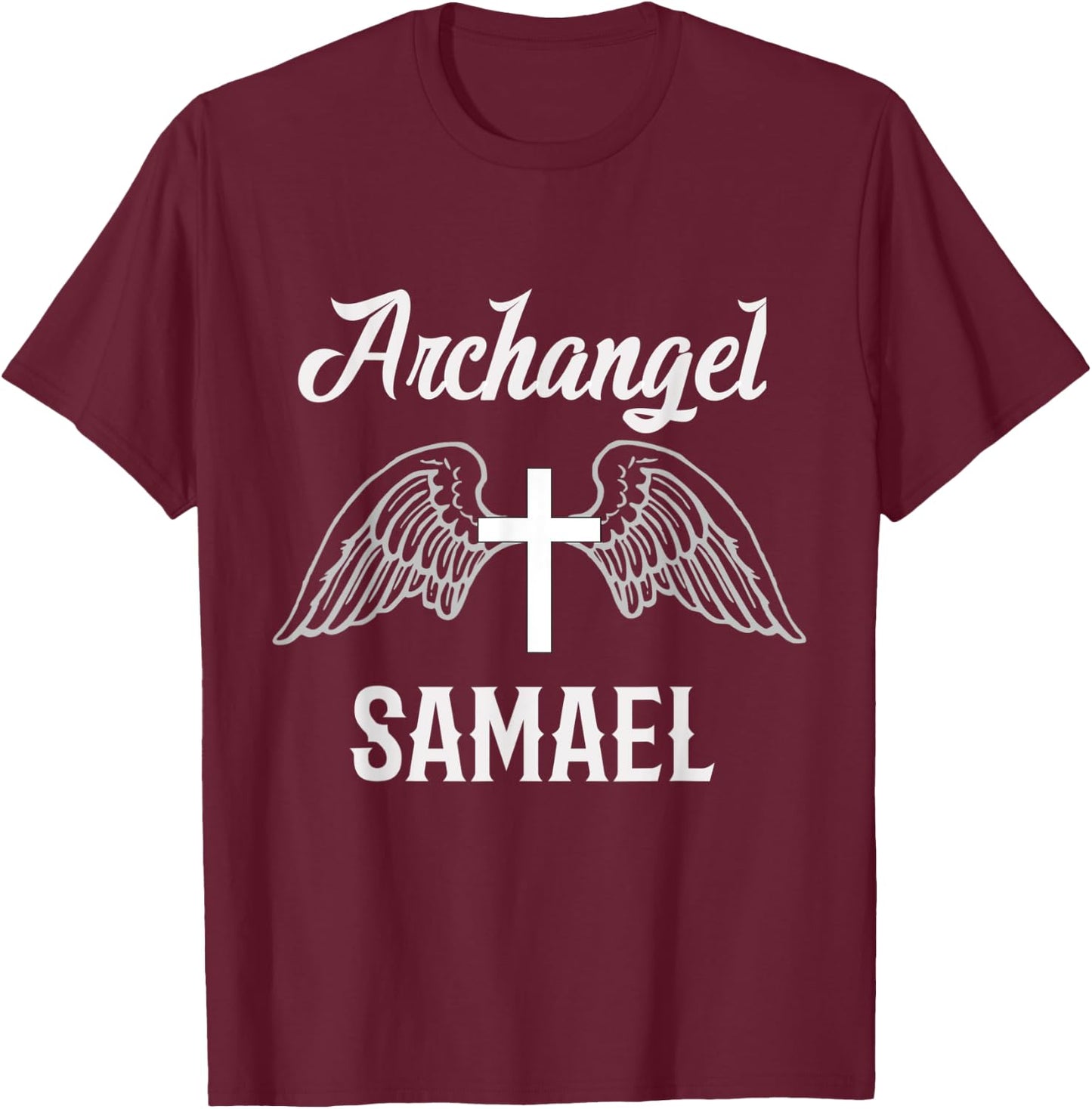 Saint Samael the Archangel Traditional Catholic Prayer T-Shirt - T-Shirt | Maroon
