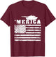 America Battle Tank Army American Flag Military Vehicle Men T-Shirt - T-Shirt | Maroon