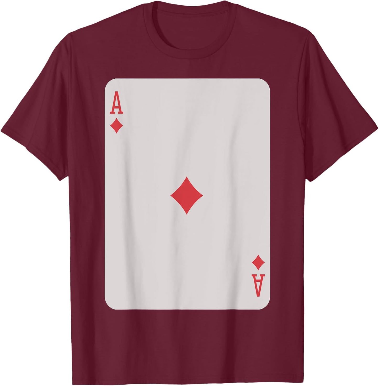 Cute Ace of Diamonds Poker Pro Luck Player Winner Costume T-Shirt - T-Shirt | Maroon