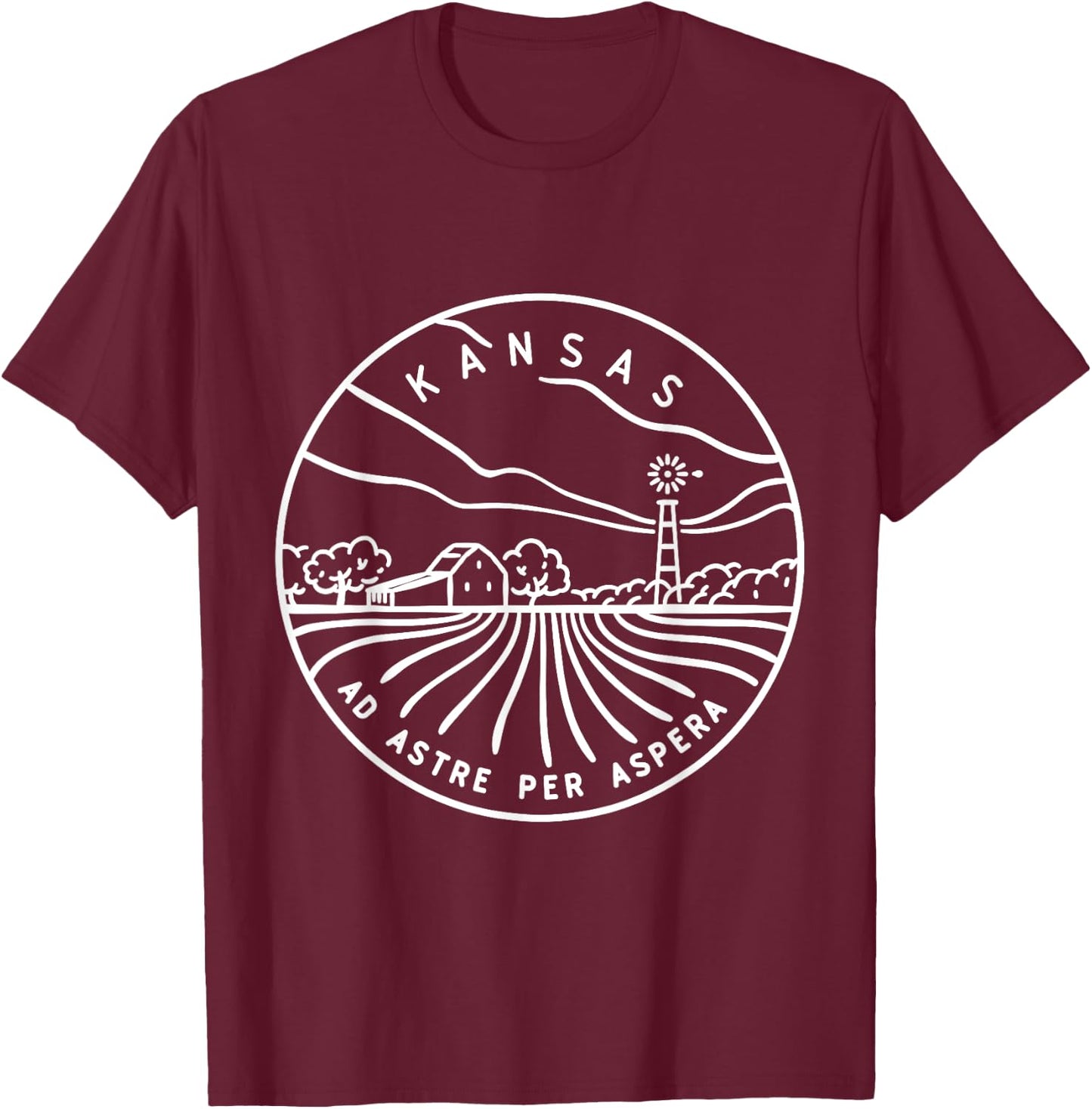 Kansas 1861 State of Kansas T-Shirt - T-Shirt | Maroon