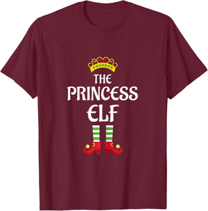 Princess Elf Family Matching Group Christmas T-Shirt - T-Shirt | Maroon