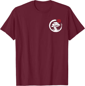 Japanese Enso Circle Bonsai Tree Zen Master Buddha T-Shirt - T-Shirt | Maroon