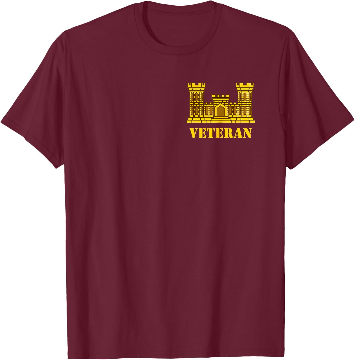 Custom Army Designs US Army Engineer Veteran - Corps of Engineers - 12B T-Shirt - T-Shirt | Maroon