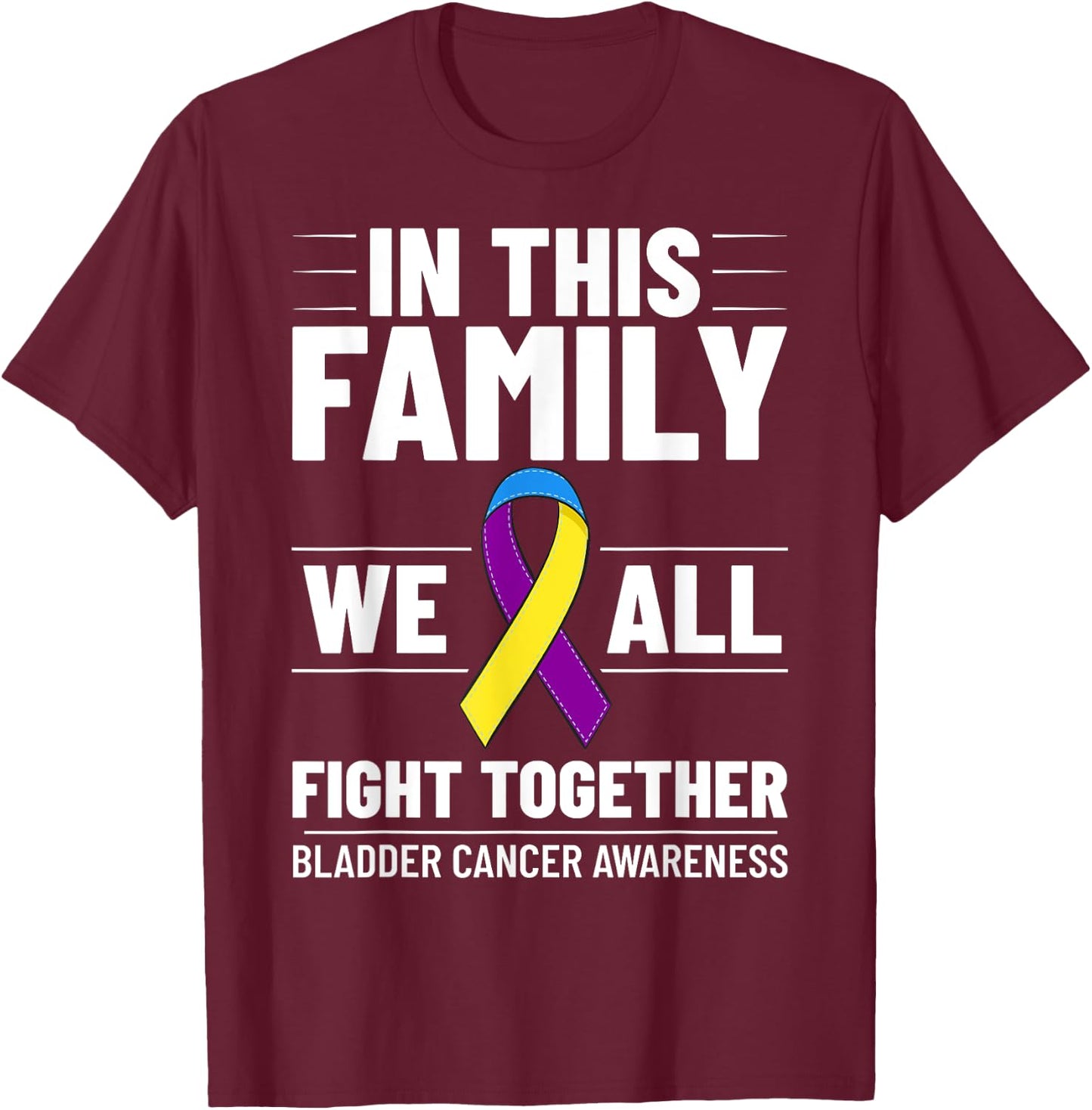 Bladder Cancer Ribbon Awareness Chemo Survivor T-Shirt - T-Shirt | Maroon