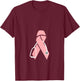Breast Cancer Awareness Scrub Top Stethoscope Pink Ribbon V-Neck T-Shirt - T-Shirt | Maroon