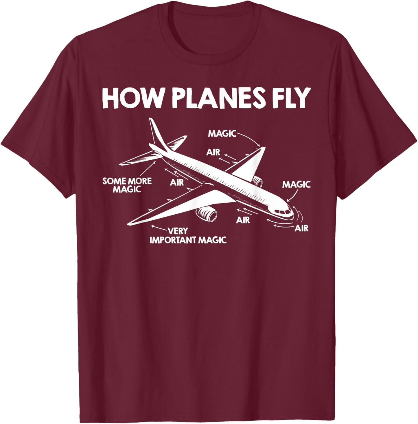 Aircraft Pilot Aerospace Engineer How Planes Fly Engineering T-Shirt - T-Shirt | Maroon
