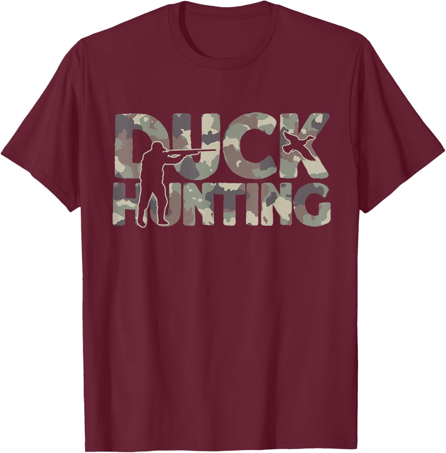 Duck Hunting Camouflage Duck Hunter T-Shirt - T-Shirt | Maroon