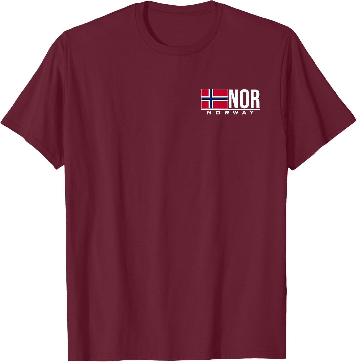 Norway Flag Norwegian Country Code NOR Sports Games Athlete T-Shirt - T-Shirt | Maroon