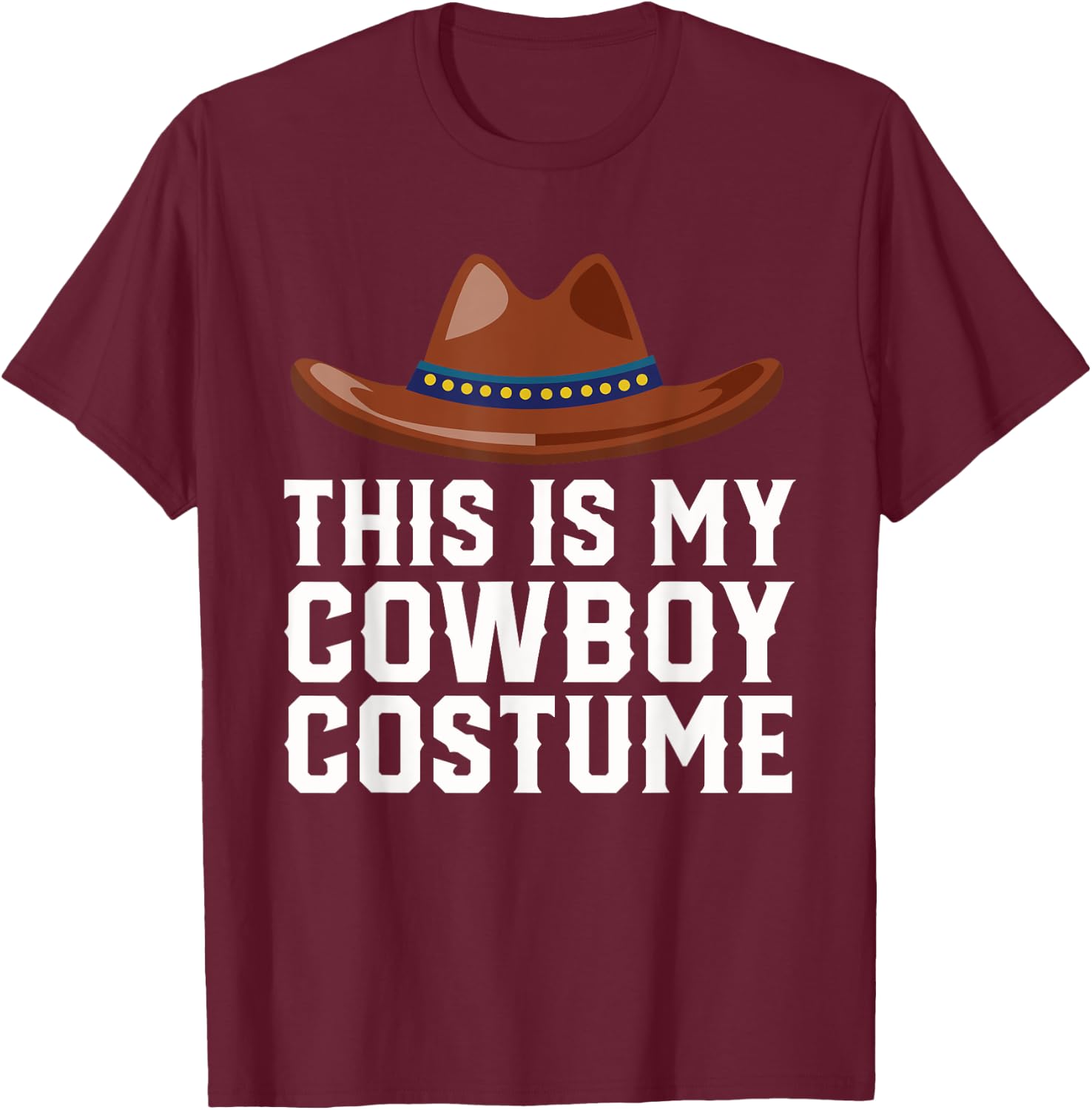 Cowboy Halloween Costume , Boys & Girls Sheriff T-Shirt - T-Shirt | Maroon