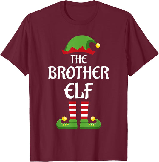 Brother Elf Family Matching Group Christmas T-Shirt - T-Shirt | Maroon