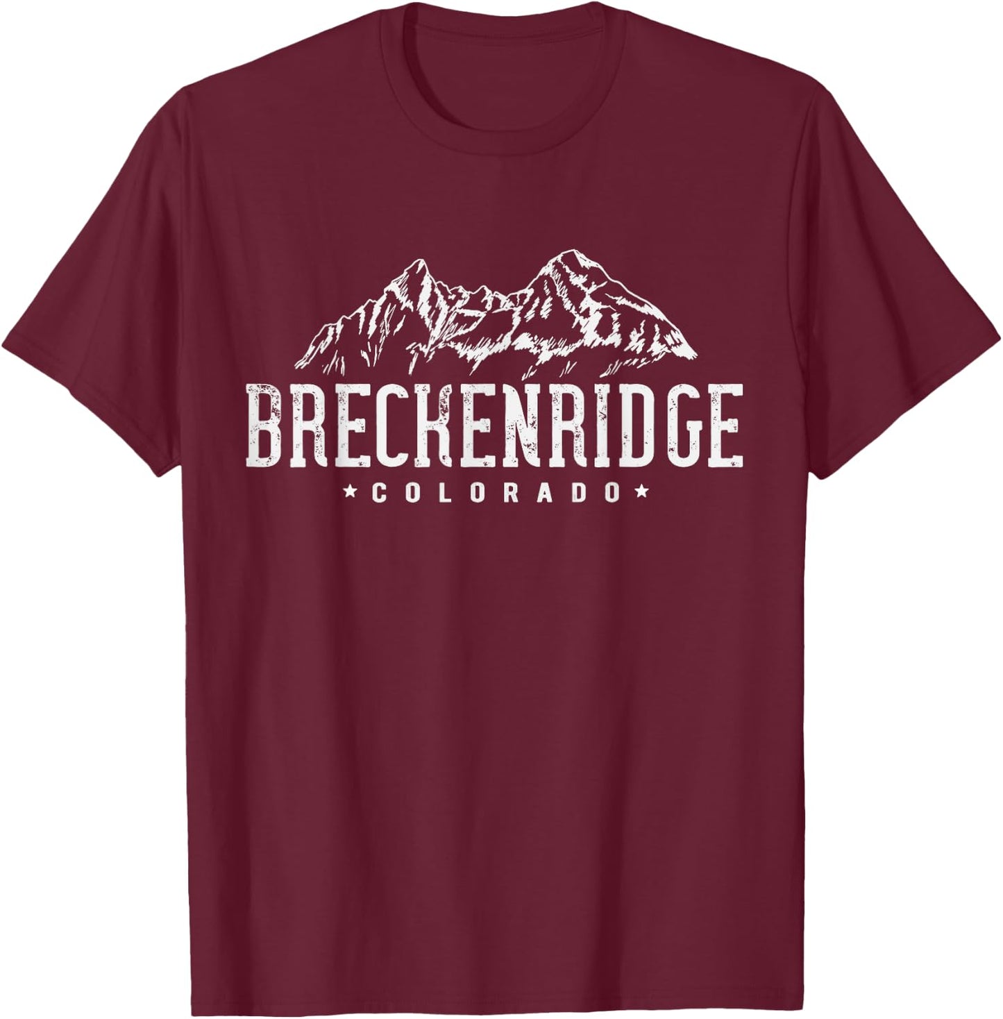 Breckenridge Colorado Mountains T-Shirt - T-Shirt | Maroon