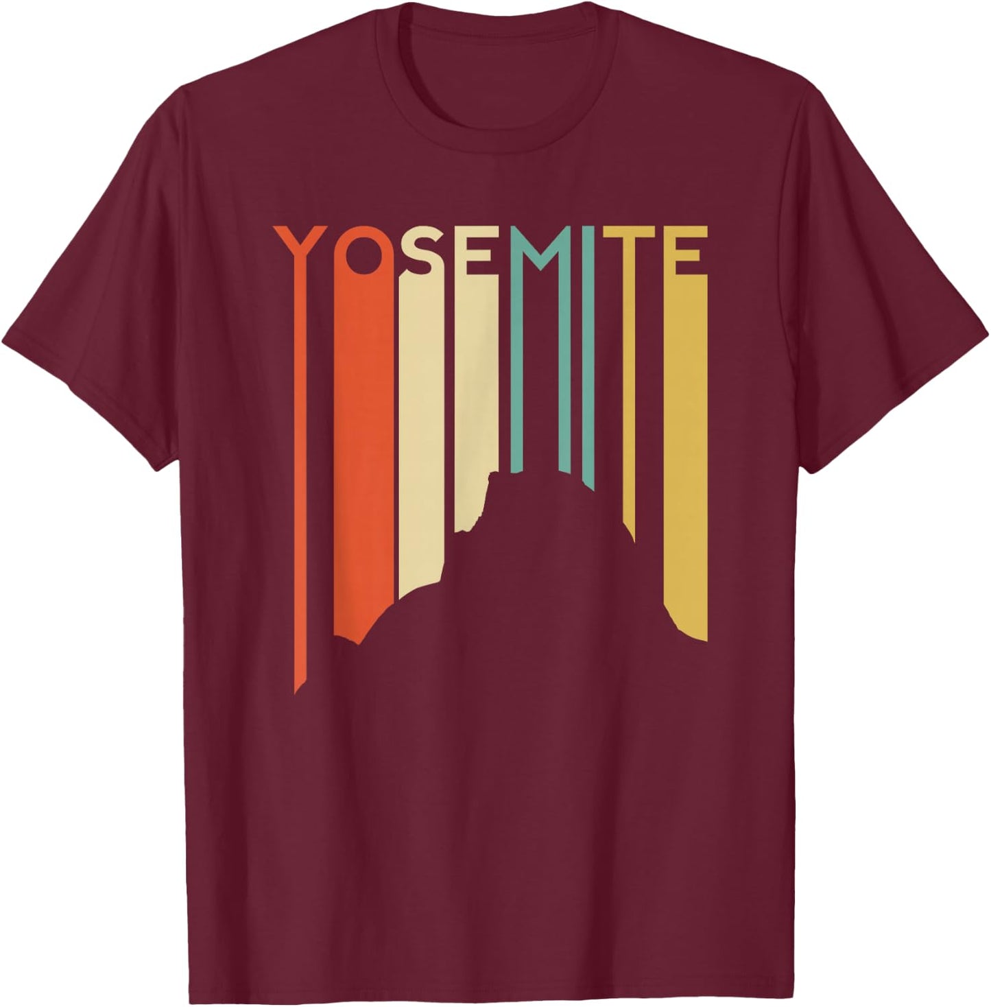 Yosemite National Park Vintage Retro Half Dome California Ca T-Shirt - T-Shirt | Maroon