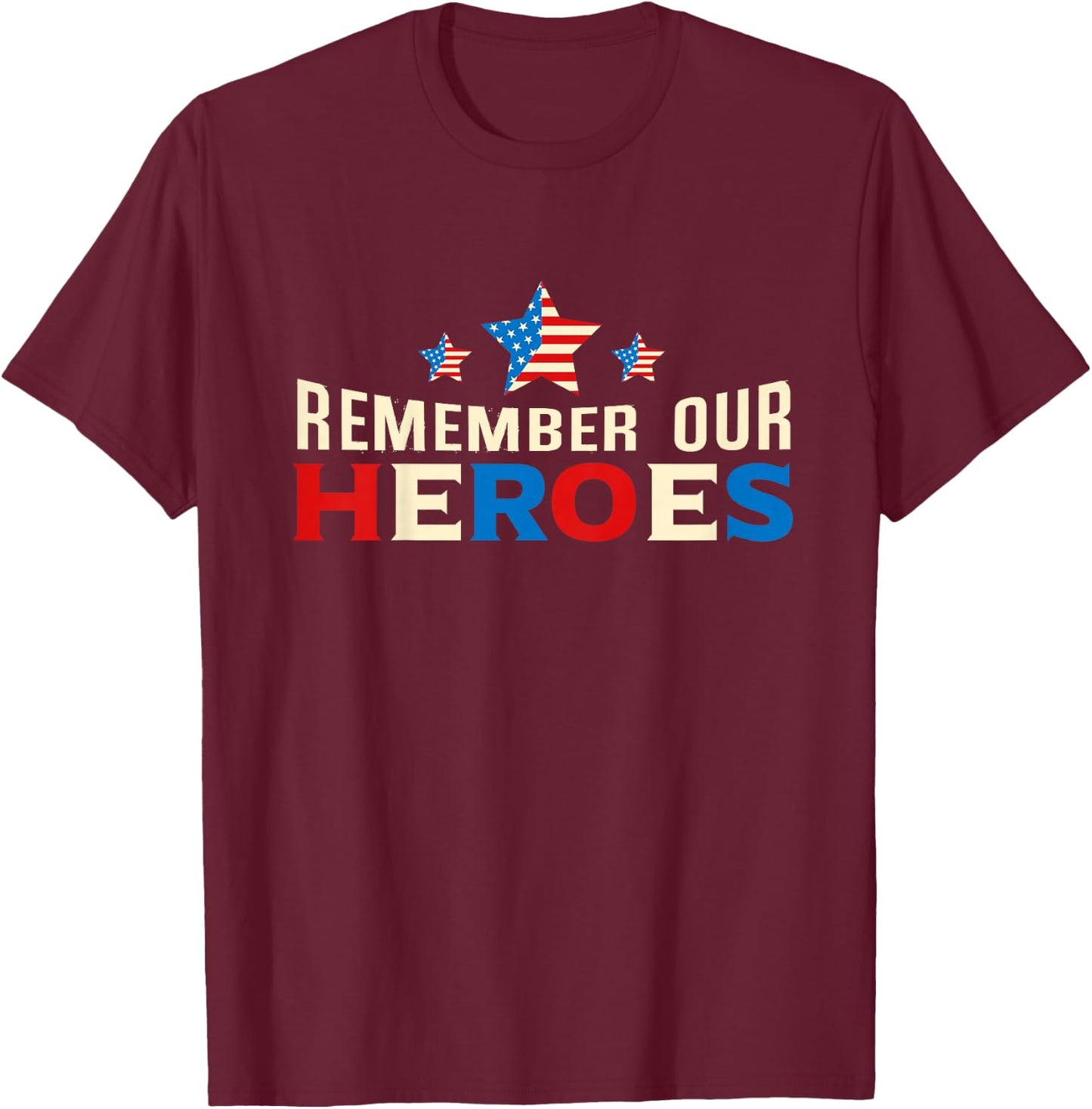 Remember Our Heroes Shirt | Memorial Day T Shirt For Kids T-Shirt - T-Shirt | Maroon