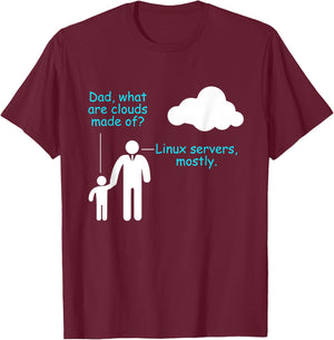 Coder Software Developer Joke Cloud Linux Server Coder T-Shirt - T-Shirt | Maroon