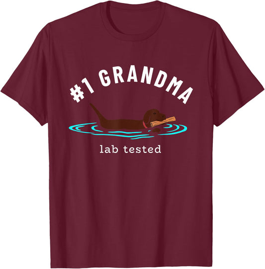 Lab Grandma Chocolate Labrador Retriever Dog Grandparent Women T-Shirt - T-Shirt | Maroon