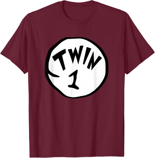 Twin 1 Birthday Gift T-Shirt - T-Shirt | Maroon