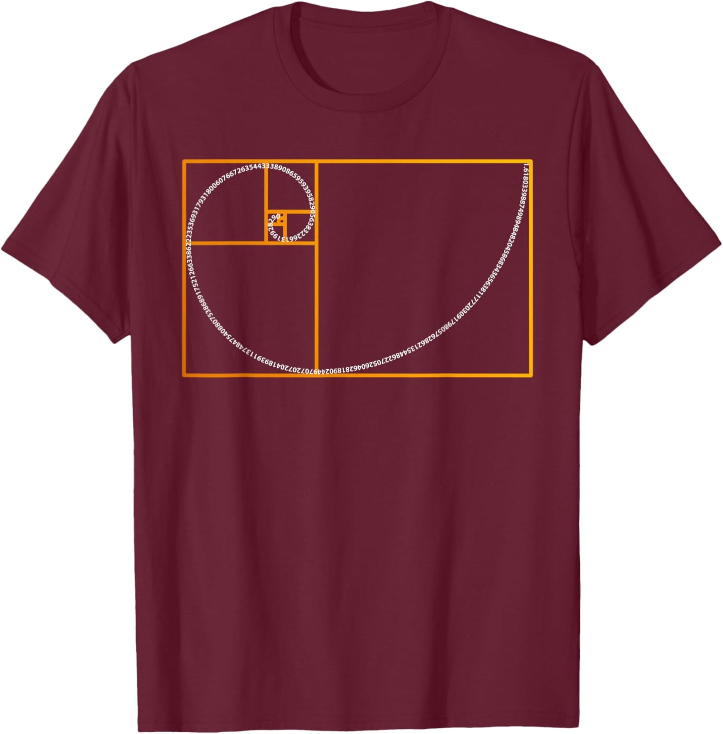 Golden Ratio Shirt Fibonacci Spiral Arc Perfect Geometry T-Shirt - T-Shirt | Maroon