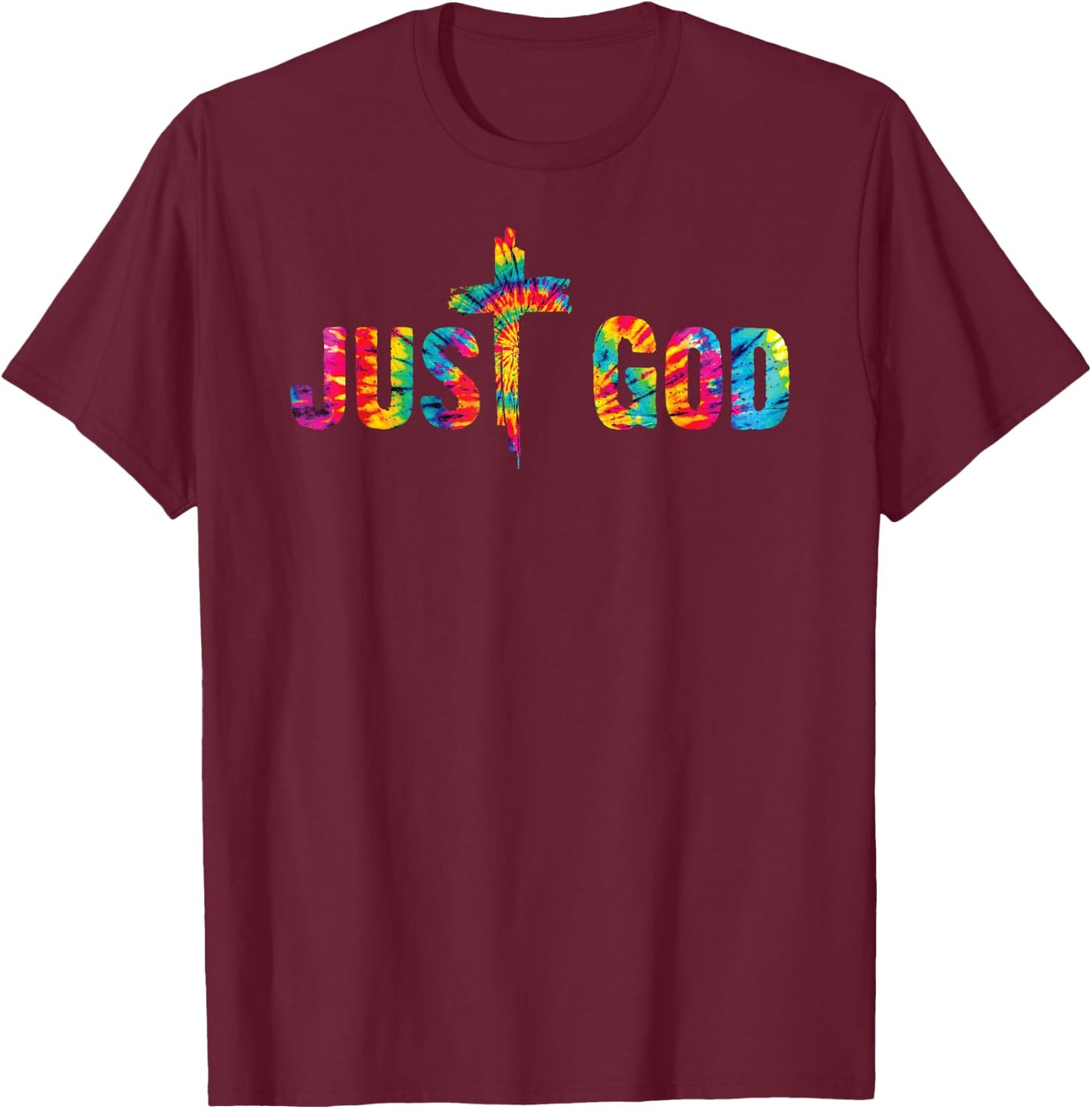Just God Jesus Cross Inspirational Motivational Christian T-Shirt - T-Shirt | Maroon