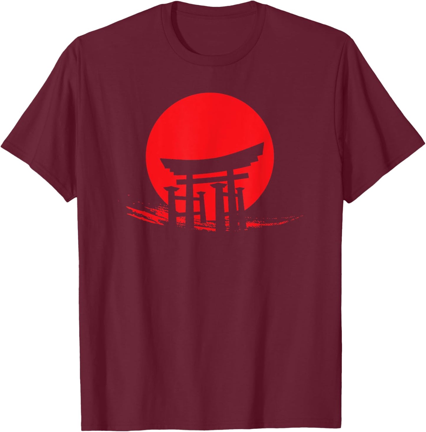 Torii Kyoto Japanese Gate Japanese Inspired 80s Style T-Shirt - T-Shirt | Maroon