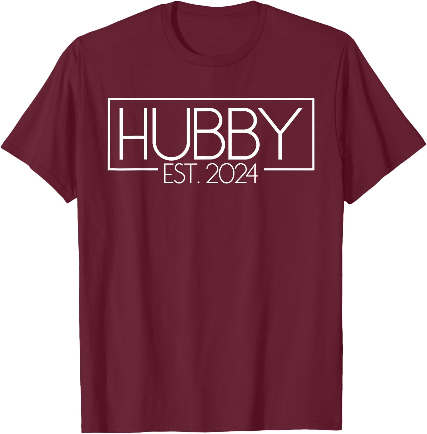 Hubby Est. 2024 Matching Couple Married 2024 Hubby T-Shirt - T-Shirt | Maroon