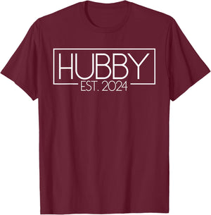 Hubby Est. 2024 Matching Couple Married 2024 Hubby T-Shirt - T-Shirt | Maroon