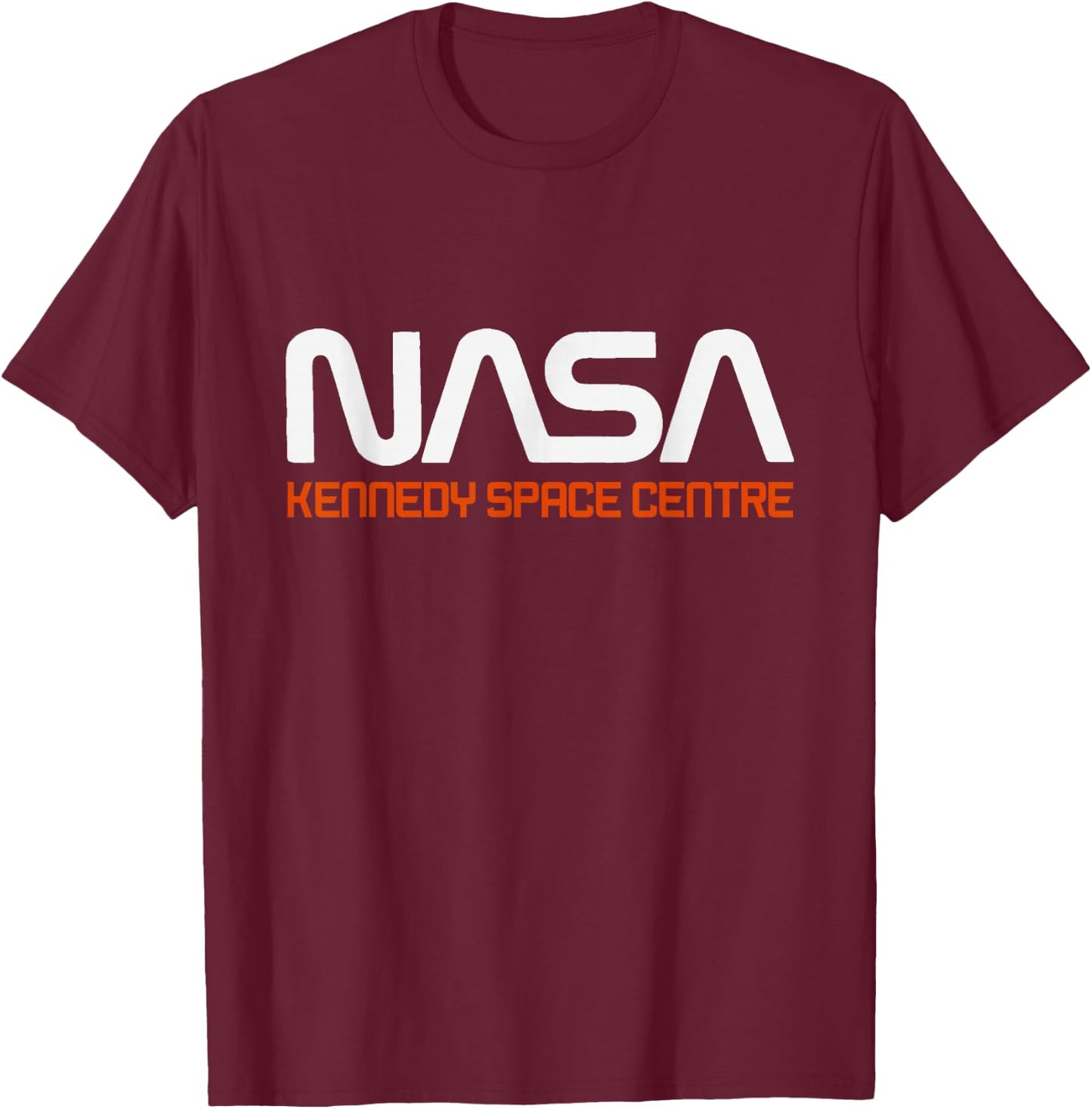 NASA Kennedy Space Centre Rocket Text T-Shirt - T-Shirt | Maroon