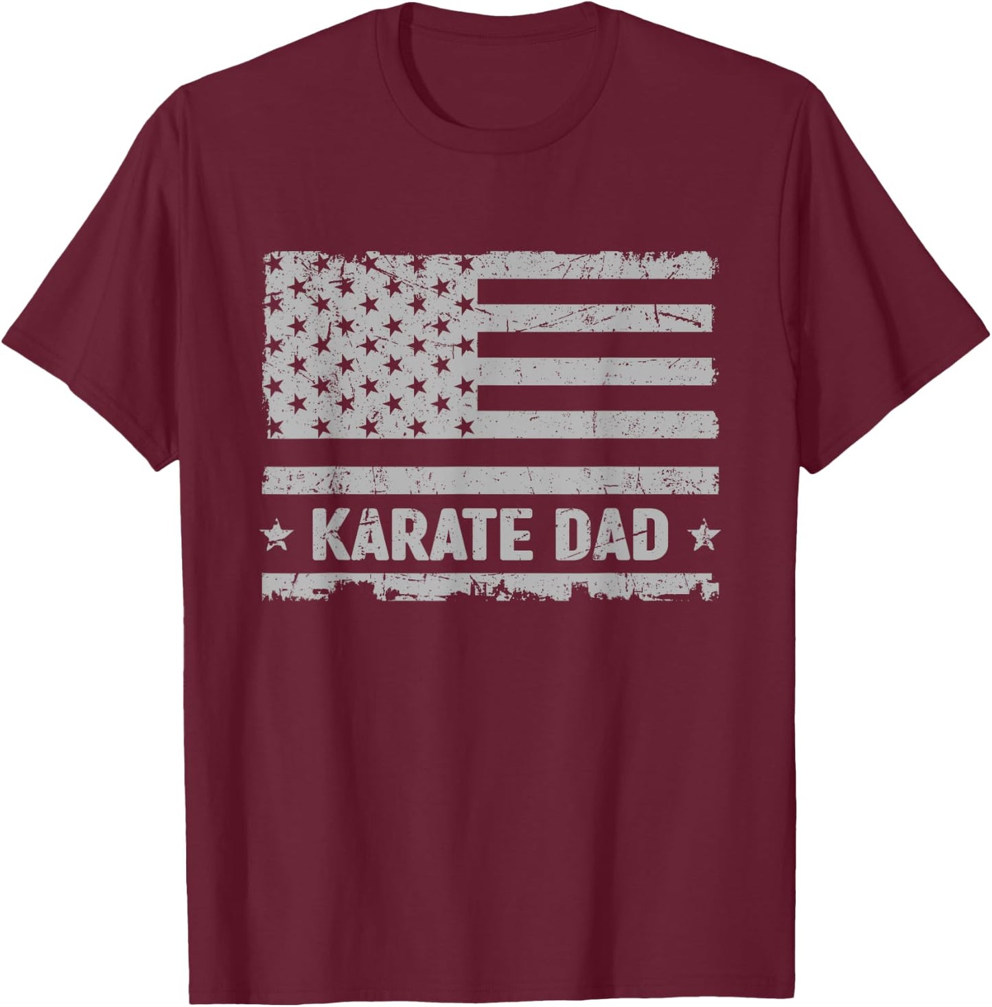 Karate Dad America US Flag Patriot - Vintage Gift T-Shirt - T-Shirt | Maroon