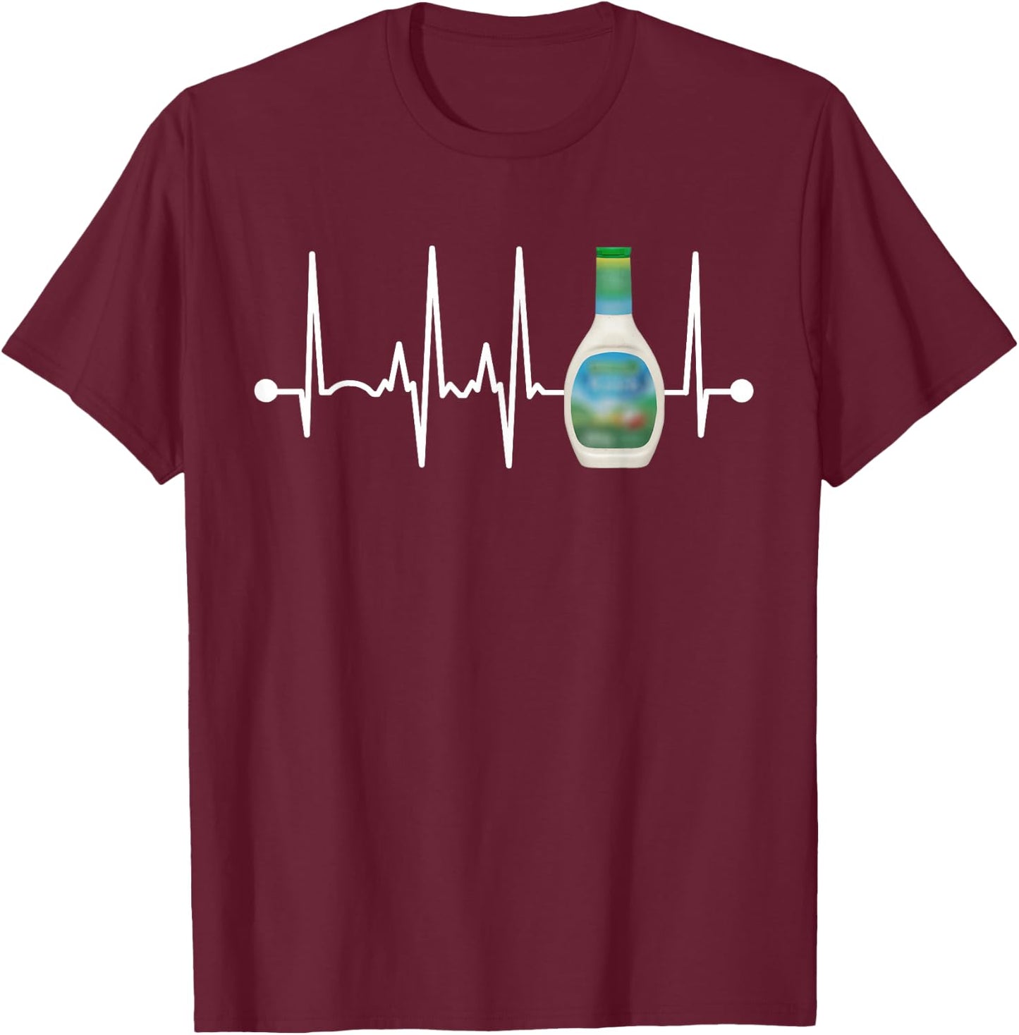 Ranch Dressing ECG Funny EKG Keto T-Shirt - T-Shirt | Maroon